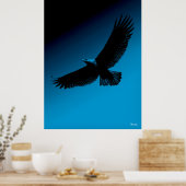 Eagle Poster - Zwart Silhouet op Blue Sky (Keuken)