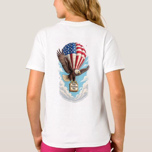 Eagle Power – 4 juli kinder T-shirt (Achterkant)