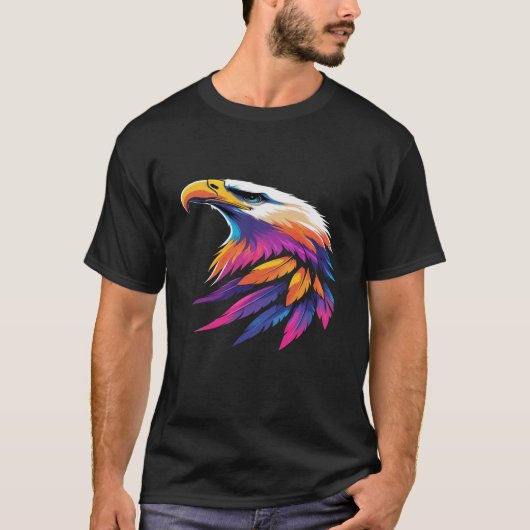 Eagle Print T-shirt, Vogelliefhebber T-shirt (Voorkant)