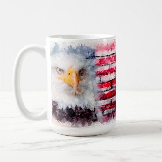 Eagle Profiel op Brick Wall Koffiemok (Links)