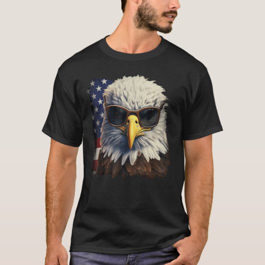 Eagle Proud Patriotic American US Flag 4th Of July T-shirt (Voorkant)