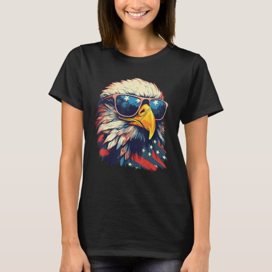 Eagle Proud Patriotic American US Flag 4th Of July T-shirt (Voorkant)