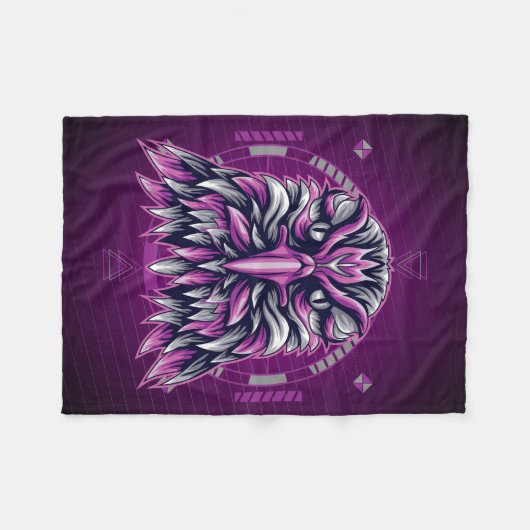 Eagle Purple Geometric Fleece Deken (Voorkant (Horizontaal))