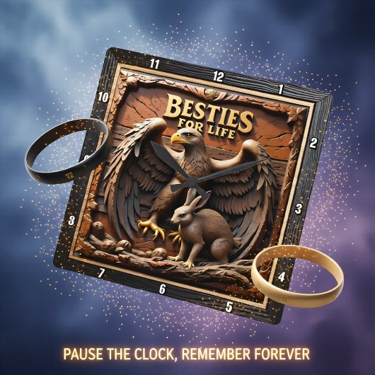 Eagle Rabbit Friendship Mountain Vierkante Klok