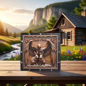 Eagle Rabbit Textured Forest Vierkante Klok