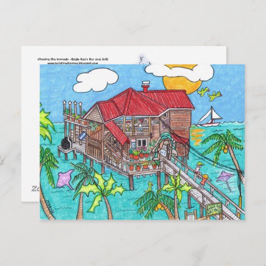 Eagle Ray's Bar en grill briefkaart (Voorkant / Achterkant)