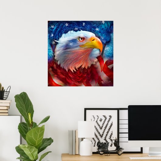 Eagle - Red White Blue Fine Art Poster/Print Poster (Thuiskantoor)