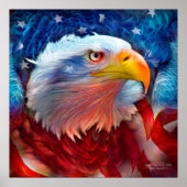 Eagle - Red White Blue Fine Art Poster/Print Poster (Voorkant)