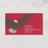 Eagle red & white falconry personal visitekaartje (Achterkant)