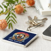  Eagle Retirement Gifts voor Visser Papa Sleutelhanger (Zijkant)