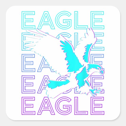 Eagle Retro Vierkante Sticker (Voorkant)