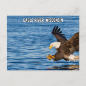 Eagle River Flying Eagle Wisconsin Briefkaart (Voorkant)