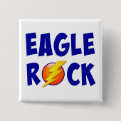 Eagle Rock Lightning Bolt Vierkante Button 5,1 Cm (Voorkant)
