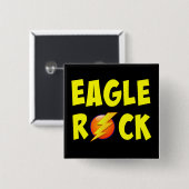 Eagle Rock Lightning Bolt Vierkante Button 5,1 Cm (Voorkant /achterkant)