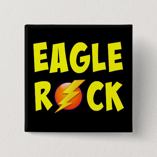 Eagle Rock Lightning Bolt Vierkante Button 5,1 Cm (Voorkant)
