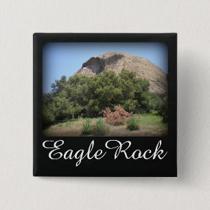 Eagle Rock Monument in Los Angeles, Californië Vierkante Button 5,1 Cm