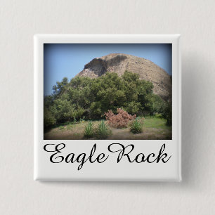 Eagle Rock Monument in Los Angeles, Californië Vierkante Button 5,1 Cm