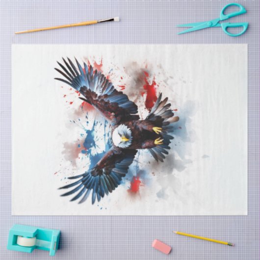 Eagle Rood Wit Blauw Decoupage Tissuepapier (Craft)