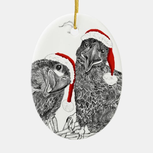 Eagle Santa Ornament E15 +E16 Siblings on Nest (Voorkant)