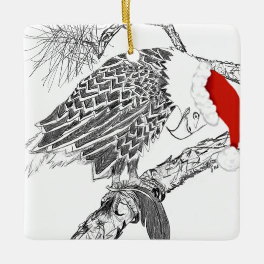 Eagle Santa Ornament Harriet + Ozzie Feather HOME (Voorkant)