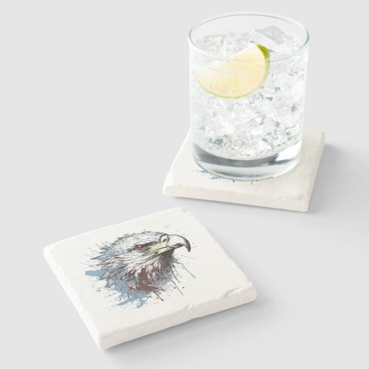 Eagle schilderij stenen onderzetter (Zijkant)