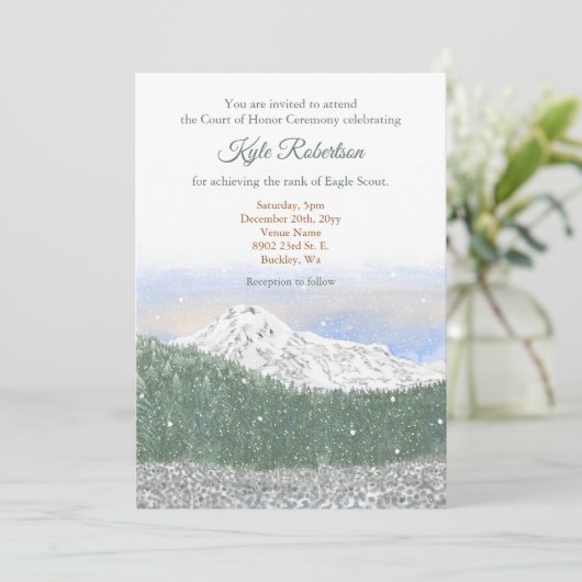 Eagle Scout, Court of Honor, Mt. Rainier Kaart (Staand voorkant)