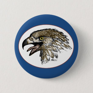 Eagle Screaming Ronde Button 5,7 Cm