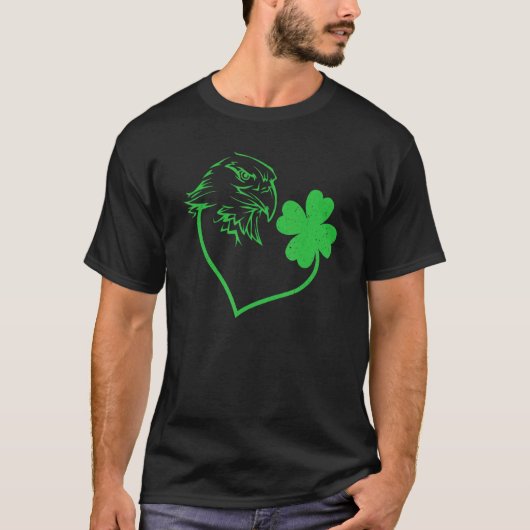 Eagle Shamrock Heart C Leaf St Patrick's Day T-shirt (Voorkant)