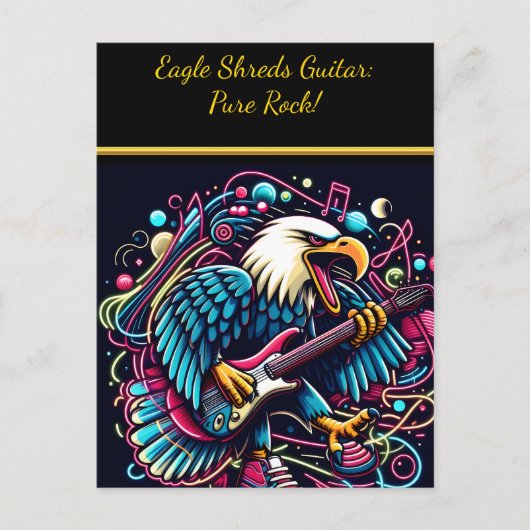 Eagle Shreds Gitaar in Neon Glow Briefkaart (Voorkant)