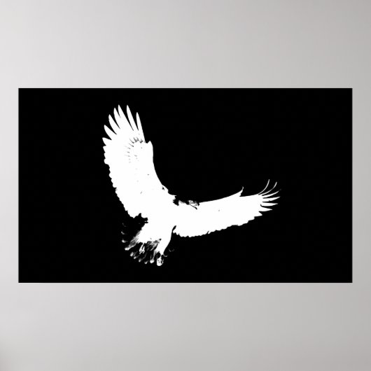Eagle Silhouet Poster Print Kale Adelaar in Vlucht (Voorkant)
