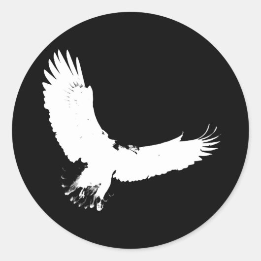 Eagle Silhouette Ronde Sticker (Voorkant)