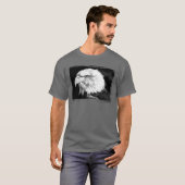 Eagle Sjabloon Elegant Donkergrijs Afbeelding toev T-shirt (Voorkant volledig)