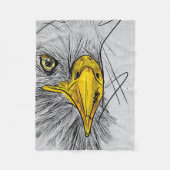 Eagle Sketch Face Wall Art Fleece Deken (Voorkant)