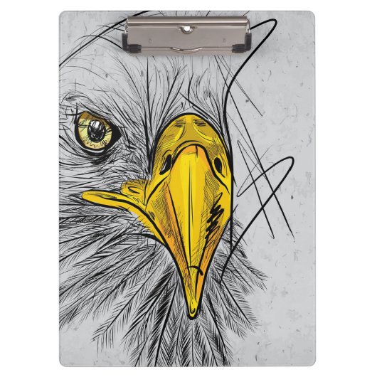 Eagle Sketch Face Wall Art Klembord (Voorkant)