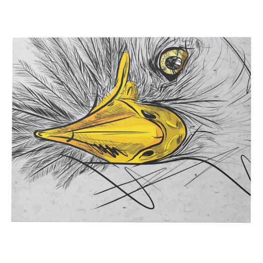 Eagle Sketch Face Wall Art Notitieblok (Voorkant)