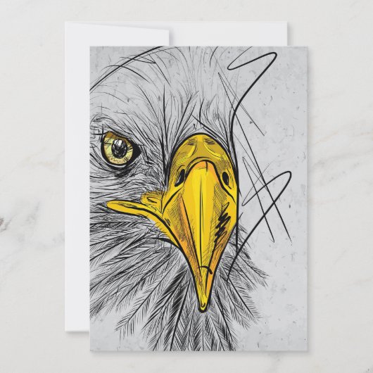 Eagle Sketch Face Wall Art Save The Date (Voorkant)