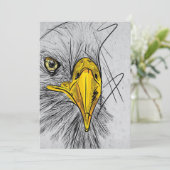 Eagle Sketch Face Wall Art Save The Date (Staand voorkant)