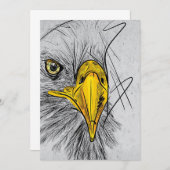 Eagle Sketch Face Wall Art Save The Date (Voorkant / Achterkant)