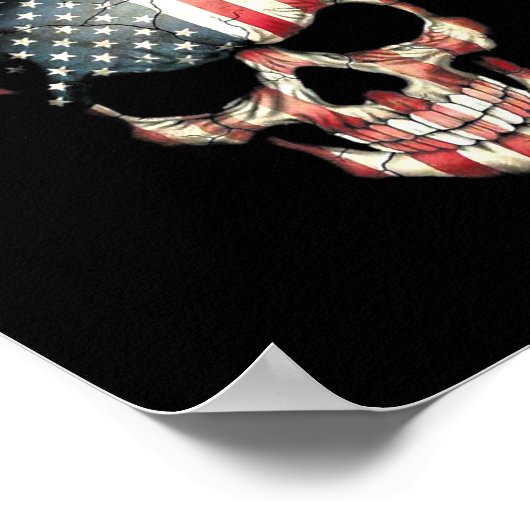 Eagle Skull Amerikaanse vlag Poster (Hoek)