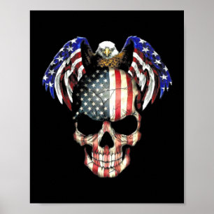 Eagle Skull Amerikaanse vlag Poster