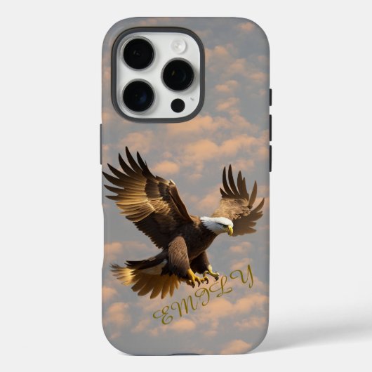 Eagle Sky Phone Case with Custom Name (Achterkant)