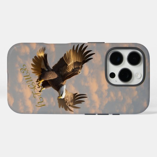 Eagle Sky Phone Case with Custom Name (Achterkant (horizontaal))