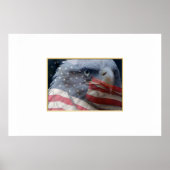 Eagle Sluiten met vlag Poster (Voorkant)