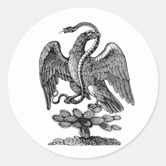 Eagle Snake Cactus Americana Patriotic Art Ronde Sticker (Voorkant)