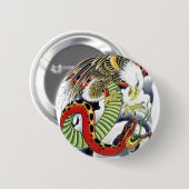 Eagle & Snake Japans Tattoo Design Ronde Button 5,7 Cm (Voorkant /achterkant)