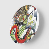 Eagle & Snake Japans Tattoo Design Ronde Klok (Hoek)