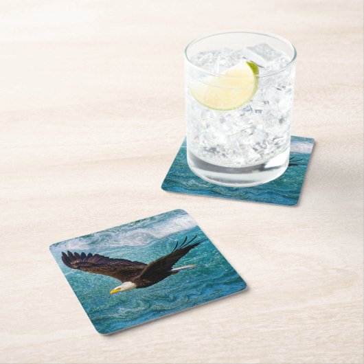 Eagle Soaring boven het Storm Kartonnen Onderzetters (Insitu)