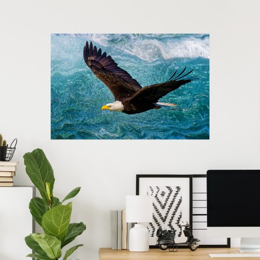 Eagle Soaring boven het Storm Poster (Thuiskantoor)
