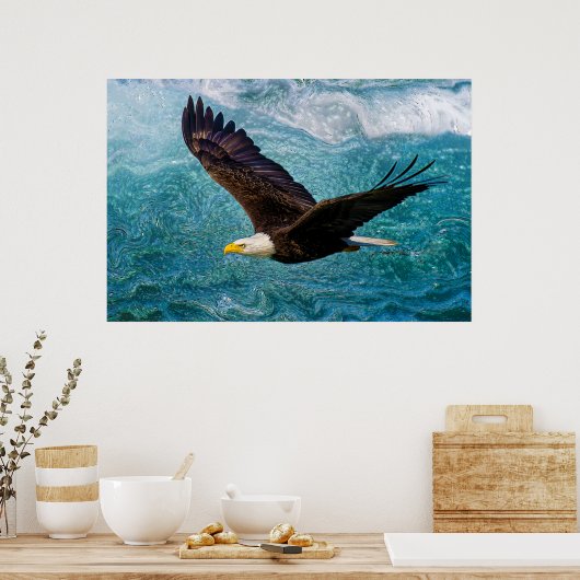 Eagle Soaring boven het Storm Poster (Keuken)