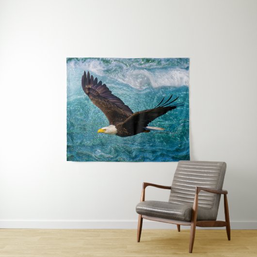 Eagle Soaring boven het Storm Wandkleed (In Situ (horizontaal))